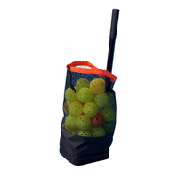 Panier de ramassage de balles de pickleball et de tennis portable et rétractable, à ressort, sans flexion, pour l'entraînement multi-balles, sac en filet