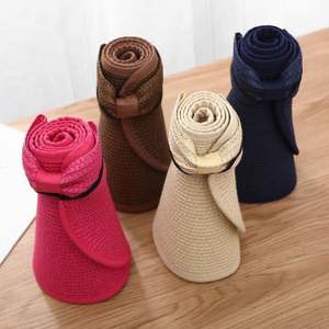 Chapeau de paille pour femme, style visière, protection solaire pour l'été, le camping, la pêche, les voyages et la plage - Product Image 3