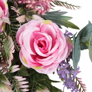 H-11Front Свадебный декор, натуральная подвесная настенная искусственная ротанговая Роза, цветочный венок