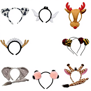 कार्टून मास्क के साथ अनुकूलित प्लश पशु हेडबैंड, जो बच्चों के चिड़ियाघर स्मारिका गुड़िया (5-7 वर्ष) - Product Image 1