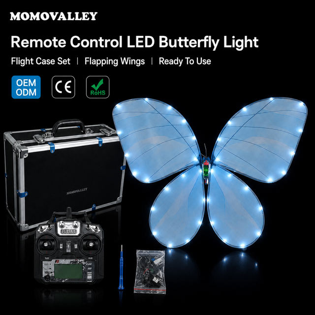 MOMOVALLEY Butterfly Quadcopter RC Bionic LED Butterfly UAV Flapping Wing Aircraft for Stage Performance Romantic Decoration