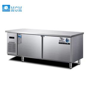 Congelador de Acero Inoxidable con Doble Puerta, Refrigerador Comercial de Exhibición para Tiendas de Té con Leche - Product Image 1