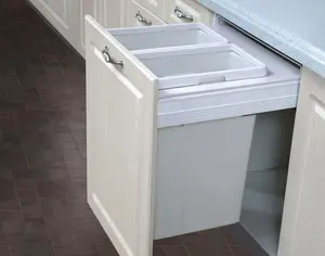 Armoire de cuisine en plastique extractible étagère coulissante pour poubelle de cuisine avec baril intérieur