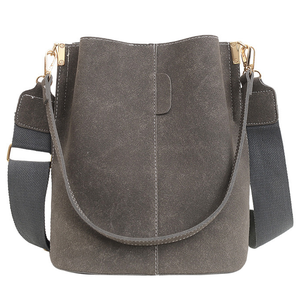 กระเป๋าทรงถังหนัง PU สะพายไหล่สำหรับผู้หญิง - Product Image 1