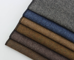 Thô-Spun sợi-nhuộm len và Tweed xương cá mô hình vải cho thời trang 100% len Polyester 450gsm Nâu - Product Image 2