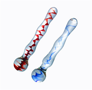 Bâton en verre de cristal de qualité médicale, pour couple, nouveau Style à fleurs bleues - Product Image 3