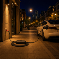 Nouveau pistolet de recharge pour véhicules électriques Type 2 Triphasé 380-450V AC Rouge CEE avec minuterie de 12H, contrôle par application, écran LCD, IP66, chargeur portable 7kW