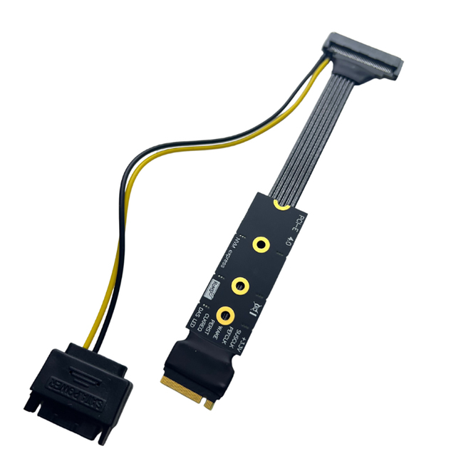 M.2 to U.2 U.3 SSD High Speed Adapter Cable PCIe 4.0 GEN4 Riser Card with SATA Power Supply for M2 NVME 2230 2242 2260 2280 SSD