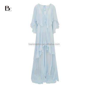 Venta al por mayor de ropa Premium de gama alta OEM/ODM Fábrica de boutiques de lujo cóctel graduación vestido de noche gasa de seda Maxi vestido de las mujeres - Product Image 2