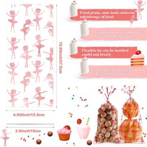 Bolsas <span class=keywords><strong>de</strong></span> celofán Goody Bag Ballet Girl Plastic Goody Bag-Corbatas giratorias <span class=keywords><strong>de</strong></span> plata caramelo transparente para fiesta <span class=keywords><strong>de</strong></span> cumpleaños con tema <span class=keywords><strong>de</strong></span> Ballet - Product Image 2