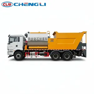 Camion pelleuse-compacteuse synchrone Shacman 6x4 avec réservoir d'asphalte de 7000l et réservoir d'agrégats de pierre de 12000l pour la construction routière et le répandage de gravier - Product Image 3