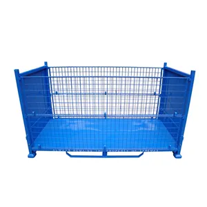 Hot Sell Load Capacity 1500kg Steel Stackable Foldable Portable Storage Metal Heavy Duty Cage Stillage