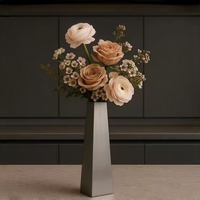 Vase en acier inoxydable moderne Wabi Sabi pour arrangement floral hydroponique, décoration de bureau pour la maison et l'hôtel, minimaliste, élégant, magnifique cadeau