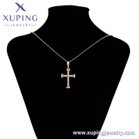 X001122981 Bijoux XUPING Plaqué Or 18K Zircone Cubique Synthétique Sertie de Pierres Croix Homme Charme Pendentif Mode