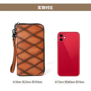 AndoBag Zipper Clutch Long <b>Wallets</b> for Women Large Capacity Mobile <b>Phone</b> <b>Purse</b> Retro Genuine Leather Card Holder - Product Image 5