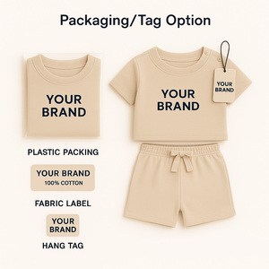 Conjunto de Verano para Niños, 2 Piezas, Camiseta y Pantalones Cortos de Algodón con Estampado de Caricaturas, Personalizable con Logotipo OEM ODM, Ropa Casual Infantil - Product Image 5