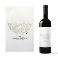 Étiquettes personnalisées de luxe texturées pour bouteilles de vin rouge, étiquettes pour bouteilles d'alcool avec marquage à chaud pour champagne, vin et spiritueux