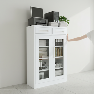 Armoire de classement métallique moderne Tengle à 2 tiroirs verrouillables et réglables avec serrure à clé pour usage domestique, bureau et commercial - Product Image 2