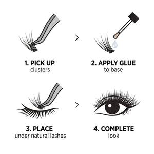 Handmade 3D Multi-cluster Segmented Waterproof Cruelty-Free <strong>Lashes</strong> for Wedding Party Social Events Individual <strong>Lash</strong> Kit - Product Image 2