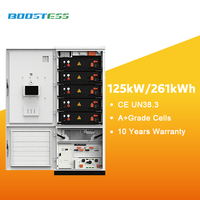 Système de stockage de batterie LFP Boostess 125 kW, connecté au réseau, capacité 261 kWh, solution énergétique industrielle et commerciale, refroidissement liquide, IP54