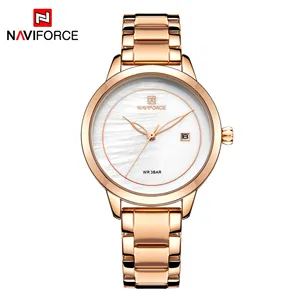 NAVIFORCE 5008 Superior Stylish New Trend Design Cheap Hot Selling In Stock Latest Women Quartz Watch Clock Stainless Steel Band