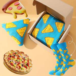بيتزا مريحة جيدة التهوية جديدة غريبة هدية الجوارب زوج لعيد الحب عيد الهالوين مع طاقم طول الشعار على الكفة - Product Image 1