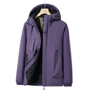 Veste polaire à capuche pour homme, coupe-vent, élégante, avec logo personnalisé, nouvelle collection hiver 2025 - Product Image 3