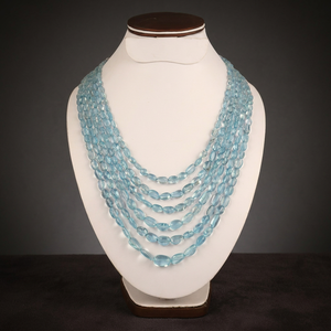 Vente en gros pierre aigue-marine de forme ovale naturelle faite à la main prix par carat collier de perles de taille libre de qualité supérieure du fournisseur - Product Image 3