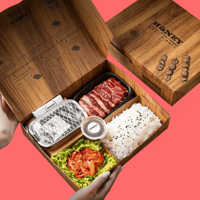 Caja de Picnic Desechable con Ventana, Caja Bento para Frutas, Lonchera, Paquete para Salidas de Primavera, Campamento, Aire Libre, Sushi, Comida, Papel Marrón, Barbacoa