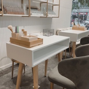 High Quality Light Luxury Modern Beauty Professional Equipment Salon Furniture <b>Nail</b> Manicure <b>Table</b> With Chairs - Product Image 3