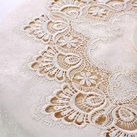 Nappe rectangulaire et carrée en dentelle blanche ivoire beige brodée, jacquard, fleurs décoratives, nappe de table pour mariage et fête
