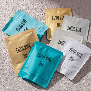 Custom Offset stampato termosaldato per la cura della pelle cosmetica maschera facciale 3 lato imballaggio sigillato per mascherina facciale bustina - Product Image 2