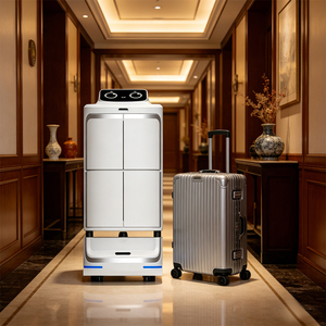 Robot de livraison commercial pour hôtels avec navigation LiDAR et double cabine, robot de service <span class=keywords><strong>autonome</strong></span> pour la livraison de repas et de colis en chambre - Product Image 1