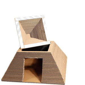 Groothandel Nieuwe 3d Verhoogde Kat Krabbord Speelbaar En Slaapbaar Papier Huisdier Speelgoed Piramide Kat Huis - Product Image 5