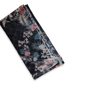 Hijab bufanda de algodón musulmán Keiko manga corta uso diario impresión Digital negro mujeres hecho a mano OEM servicio impresión Digital - Product Image 1