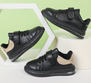 รองเท้าผ้าใบสีดำสำหรับเด็ก พื้นนุ่ม รองเท้าลำลองสำหรับเด็กผู้ชาย รองเท้าวิ่งลำลองสำหรับเด็ก - Product Image 2