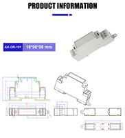 Caja de PC para Carril DIN Carcasa Eléctrica Soporte de Montaje para PCB Carcasa de Plástico Conector PLC Bloque de Terminales Carcasa para Carril DIN