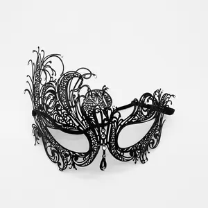 Luxury Venetian Party Masks Black Metal Laser-cut XMAS Costume Shows Wedding Masquerade Mask