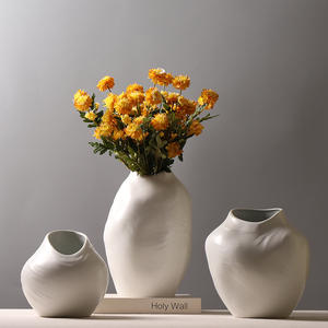 Vintage Wabi Sabi Moon Jar Jingdezhen <span class=keywords><strong>Curso</strong></span> hecho a mano Cerámica Florero blanco Florero <span class=keywords><strong>de</strong></span> agua Florero Ornamento Florero grande - Product Image 1