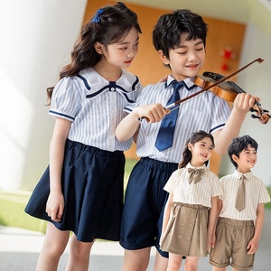 British <strong>Style</strong> Fashion Strips T-shirts and Shorts Summer Sleeves Primary <strong>Kindergarten</strong> Performance Garments <strong>School</strong> <strong>Uniforms</strong> - Product Image 3