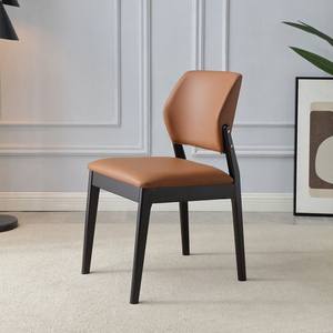 Silla de comedor tapizada <span class=keywords><strong>en</strong></span> cuero minimalista moderna, estructura de madera de caucho para el hogar, comedor, adultos, niños, ancianos, L070 - Product Image 4