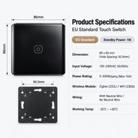 Module d'interrupteur intelligent Wi-Fi Zigbee pour variateur de lumière 16A ZS3L CB3S avec fil neutre 100-240VAC, contrôle vocal Alexa Google, quatre couleurs