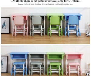 Juego de muebles escolares modernos, <span class=keywords><strong>escritorio</strong></span> y <span class=keywords><strong>silla</strong></span> ajustables para niños de aula, hechos de plástico, precio de fábrica - Product Image 5