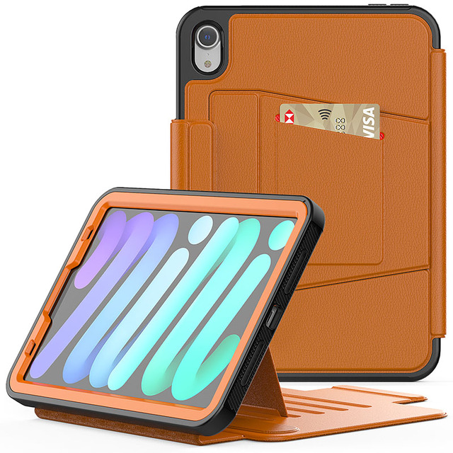 High Quality Leather case with Pencil Holder-Multiple Viewing Angles for iPad Mini 7th/6th (A17 Pro) Generation Case 8.3"2024