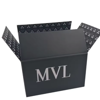 Grandes boîtes de déménagement réutilisables en carton ondulé à impression personnalisée, blanc et noir, carton d'expédition avec poignées