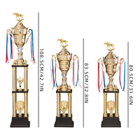 Trofeos de Equitación Personalizados con Logotipo, Plástico Chapado en Oro, Premios para Competencias de Equitación con Impresión UV