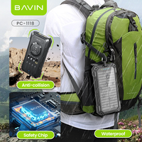 BAVIN Powerbank à charge rapide en gros PC1118 20000mah 22.5w avec lumière LED, chargeur solaire à panneaux 15W et câble de charge