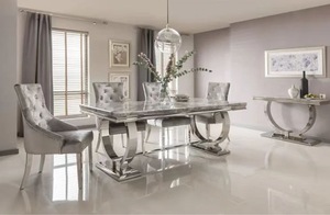 Silla <span class=keywords><strong>de</strong></span> <span class=keywords><strong>Comedor</strong></span> Metálica Moderna para Uso Comercial, Silla <span class=keywords><strong>de</strong></span> Hierro para Hotel y Restaurante, Respaldo con Hebilla <span class=keywords><strong>de</strong></span> Lujo, Mesas y <span class=keywords><strong>Sillas</strong></span> <span class=keywords><strong>de</strong></span> Alta Gama para Restaurante - Product Image 2