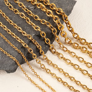 Granny Chic pesado de acero inoxidable O Link Curb cadena collar PVD 18K 22K chapado en oro O gargantilla cadenas para moda hombres mujeres - Product Image 6