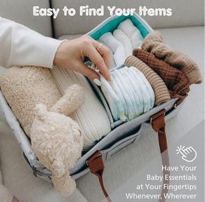 Sac de rangement pour couches avec couvercle en rouleau et séparateurs amovibles Organisateur de couches pour table à langer de pépinière et plus encore - Product Image 4
